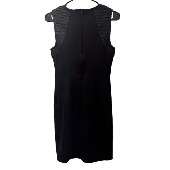 Three Dots Nordstrom little black fitted sheath dress mesh details M like new - Picture 5 of 6